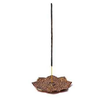 Incense holder copper finish Lotus