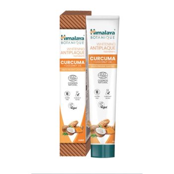 Himalaya Botanique Anti-plaque Whitening Toothpaste Turmeric + Coconut Oil 75g
