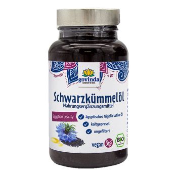 Organic black cumin seed oil Govinda, 90 capsules (53.6 g)